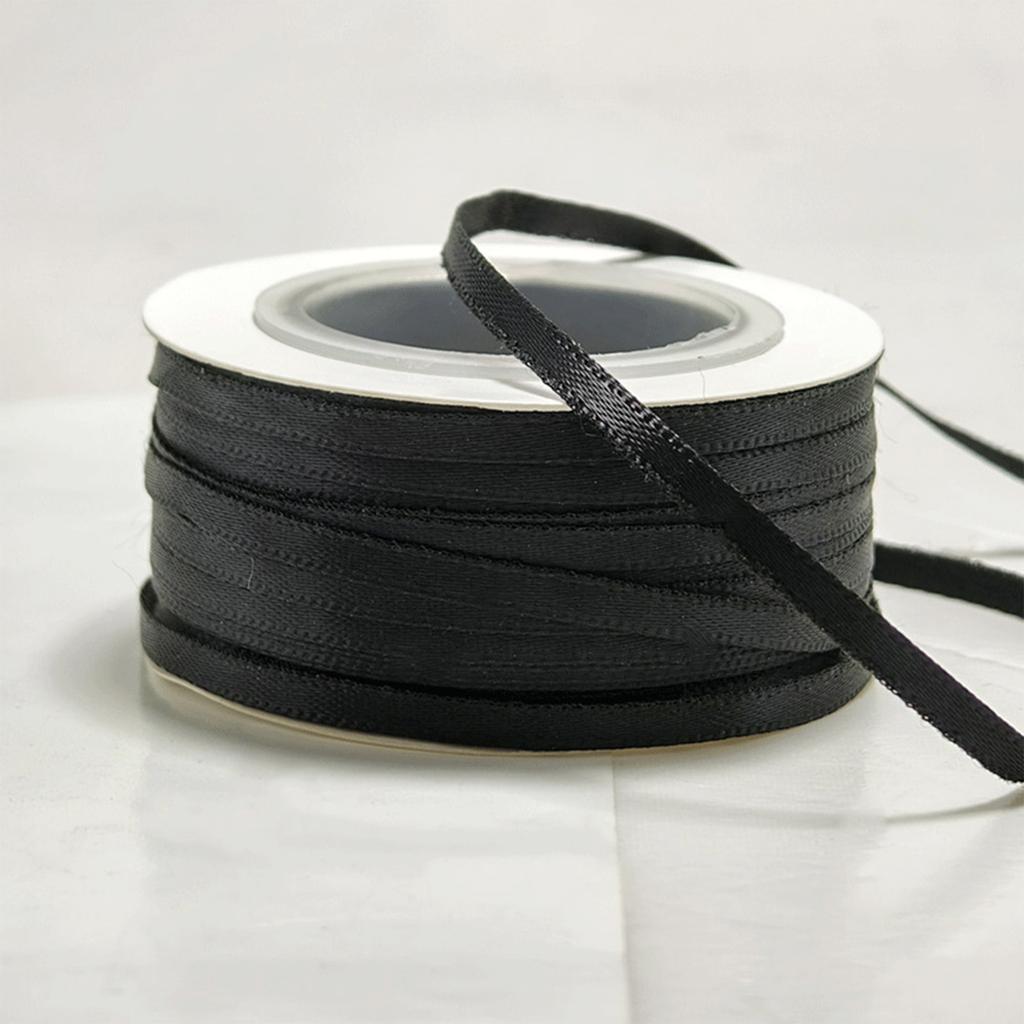 50 Yards 0.3cm Encrypted Double-sided Polyester Silk Ribbon Ribbon Webbing Hair Accessories Handmade Bow Gift Box Packaging Ribbon