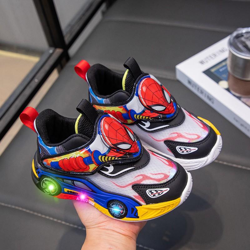 Boys Light-Up Cartoon Sneakers Breathable Mesh Running Shoes Kids Ages 4-16