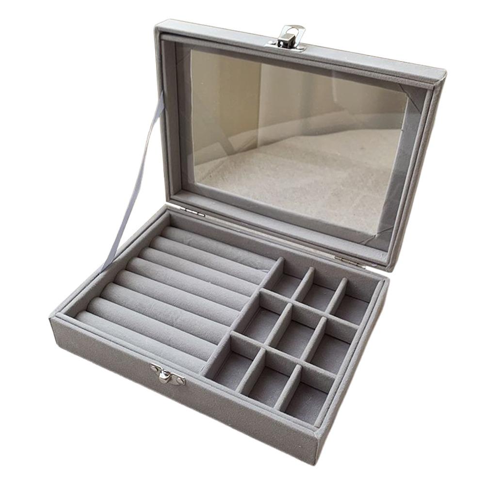 Держатель для колец Органайзер для украшений Прозрачная коробка для демонстрации украшений Коробка для хранения украшений Дорожное хранение