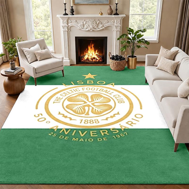Celtic Football Club Carpet Door Mat for Living Room or Bedroom Protective Mat Under Chair Office Decoration Christmas Gift Birthday Present