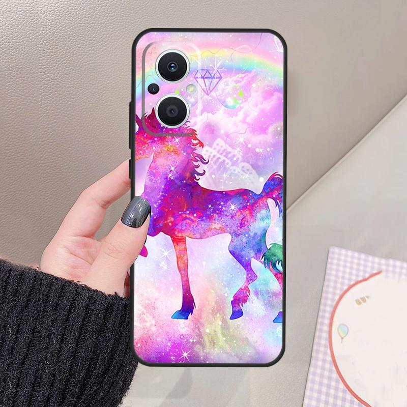Pink Unicorn Rainbow Phone Case For OPPO Find X3 Lite X5 X6 Pro X2 Neo Reno 3 4 5 6 7 8 Lite 4Z 5Z 2Z 8T Cover
