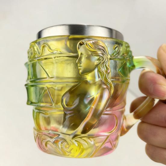 3D Расписанная кофейная кружка в виде стопки книг из смолы и нержавеющей стали с эргономичной ручкой и основанием, устойчивым к проливанию. Кружка для чтения