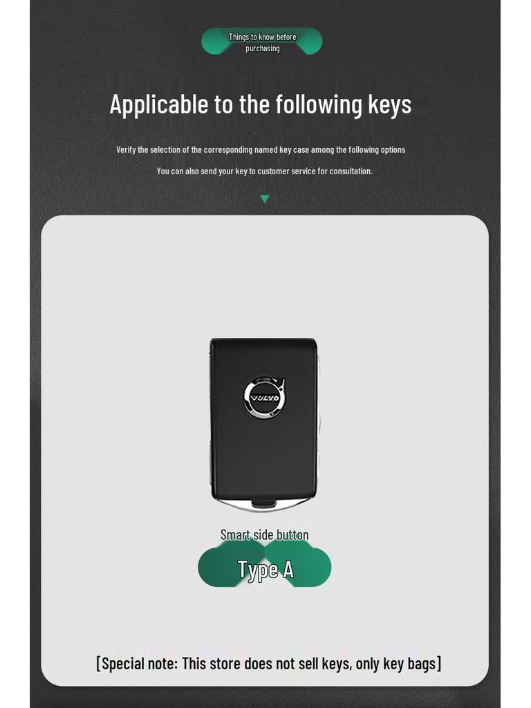 Чехлы для ключей Volvo: Совместимо с XC60, S60, XC90, XC40 и Универсальными чехлами для ключей.