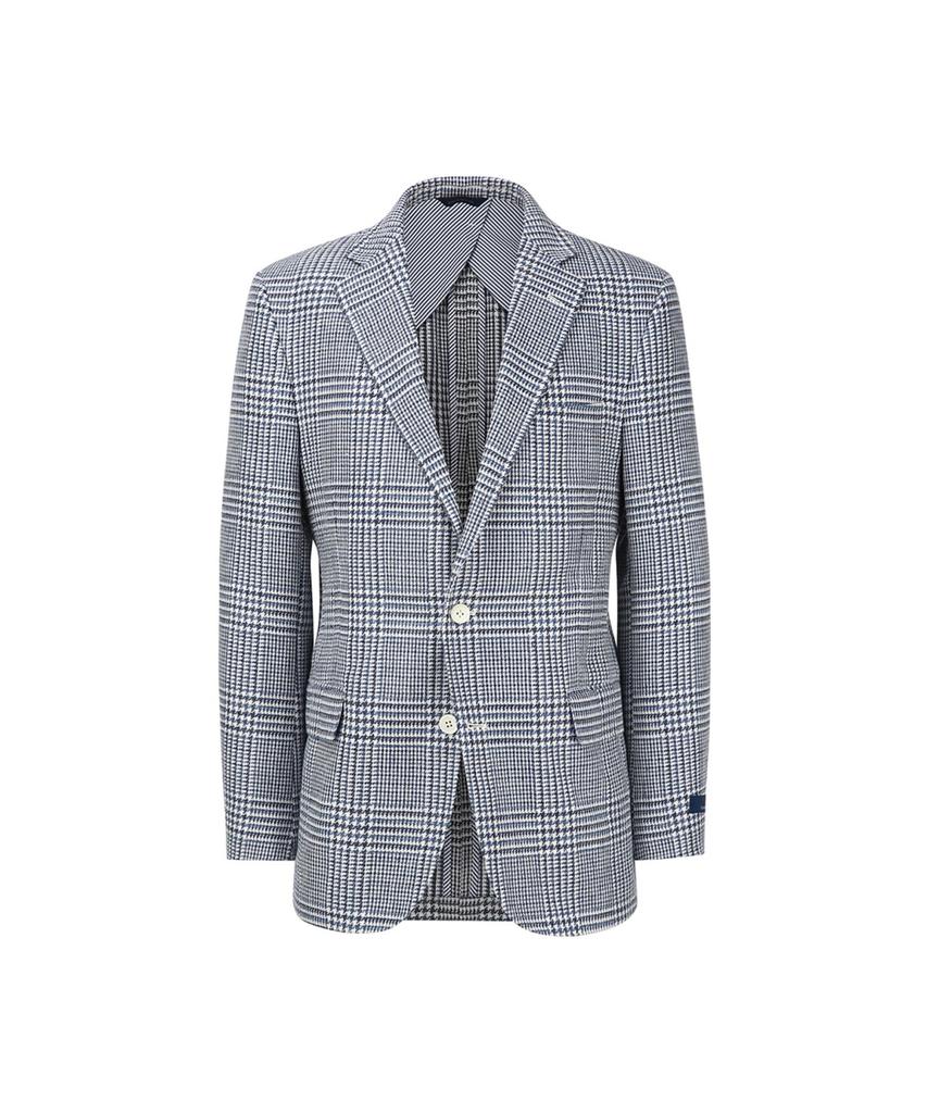 Brooks Brothers Classic Fit 1818 Linen Cotton 2-Button Jacket (Blue) (Bbjsmm7744Mes)
