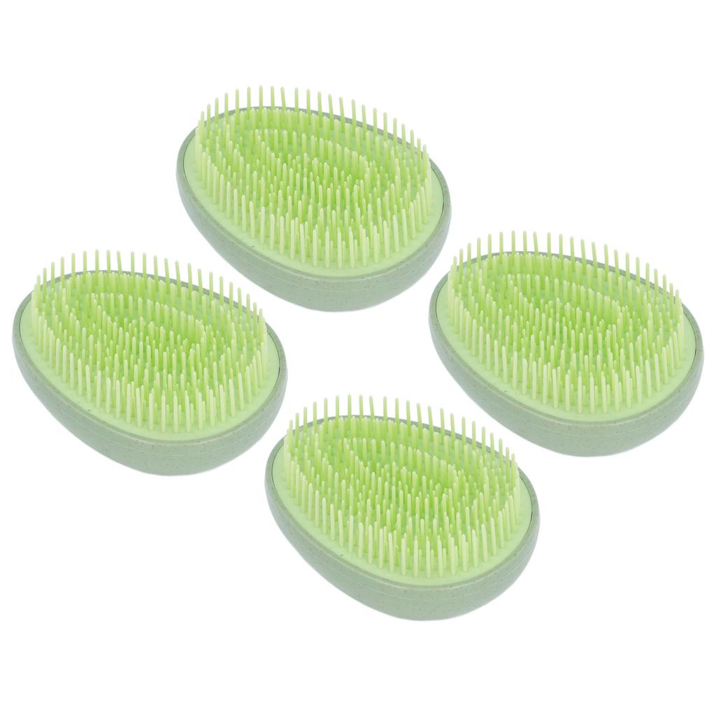 4PCS Egg Shape Hair Brush Portable Travel Dry Wet Hair Brush Soft Teeth Massage Shampoo Comb for Sal