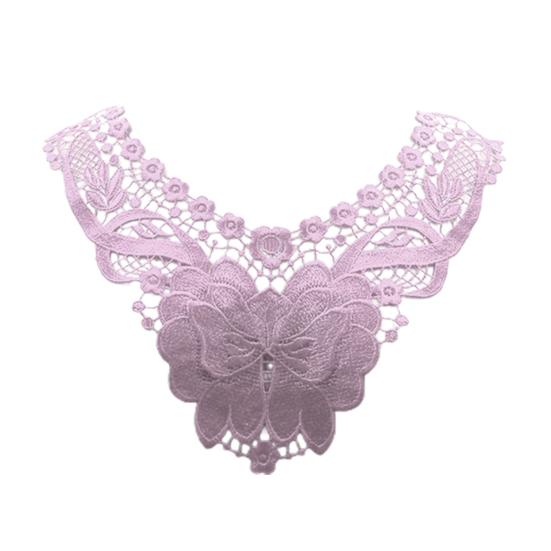 Женский кружевной воротник с вышитыми цветами, аппликациями, цветным кружевным вырезом для самостоятельного шитья, свадебного платья на Хэллоуин, косплея