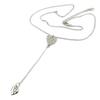[P8147] - Silver White 'Love' Designer Necklace - 41 Cm - 8 Cm