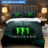 3PCS Monster Drink Bedding Set,Including 1pc Duvet Cover And 2pcs Pillowcases Perfect for Bedroom, Dormitory, Fan Christmas gift
