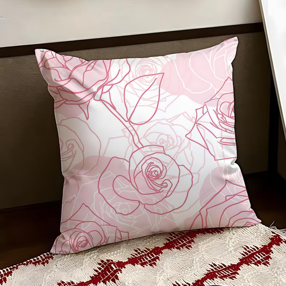 Dreamy Retro Rose Fantasy Cushion Cover Reversible Soft Durable Pillow Cover Home Car MultiScene Use for Daily Comfort