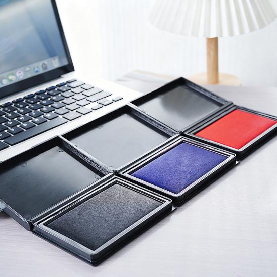 Reusable Stamp Pad Portable Ink Pad with Quick-Drying Ink Works with Rubber Metal And Wood Stamps Felt Pad for Office And Crafting