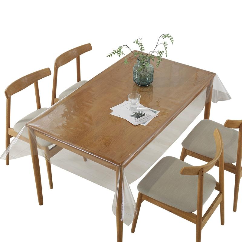 0.23mm Transparent Thin Circular Tablecloth PVC Soft Glass Tables Cover That Can Sag Plastic Film Waterproof Wash Free Tea Table Protection Pad Mat