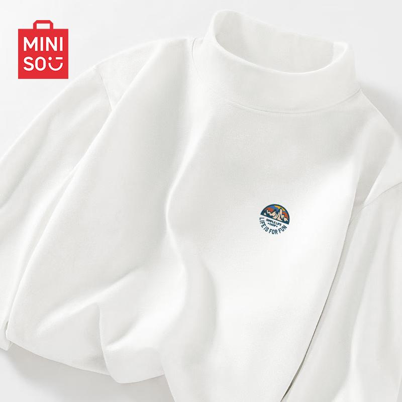 MINISO Мужская термофутболка с начесом, с полуворотником, с длинным рукавом