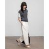 Women's Spring Silk Wool Blend Color-Block Knit Sweater