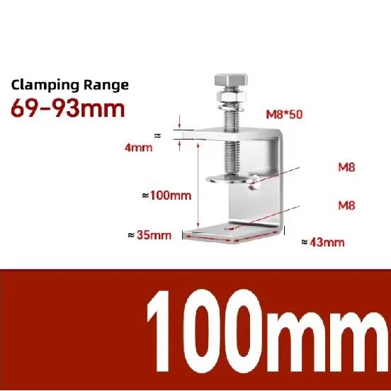 304 Stainless Steel C-clamp Steel Pipe Square Clamps 20~130mm Tiger Clamp Heavy Duty C-clamp Multi-function Hardware Fastener