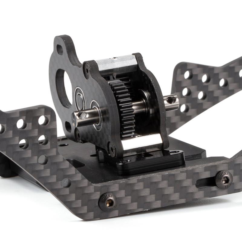 48P 29g Ultra-Light Portal Transmission Black Carbon Tiny Gearbox for 1/10 LCG Chassis Comp Builds Rigs