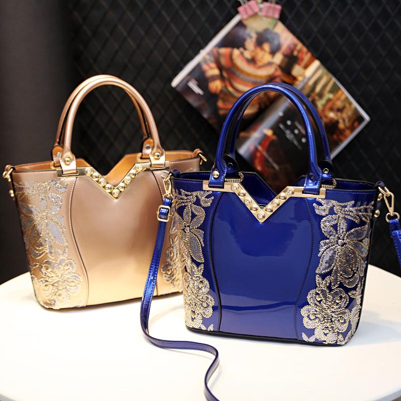 Женская сумка Элегантная яркая кожаная сумка большой емкости Модная сумка через плечо Сумка через плечо