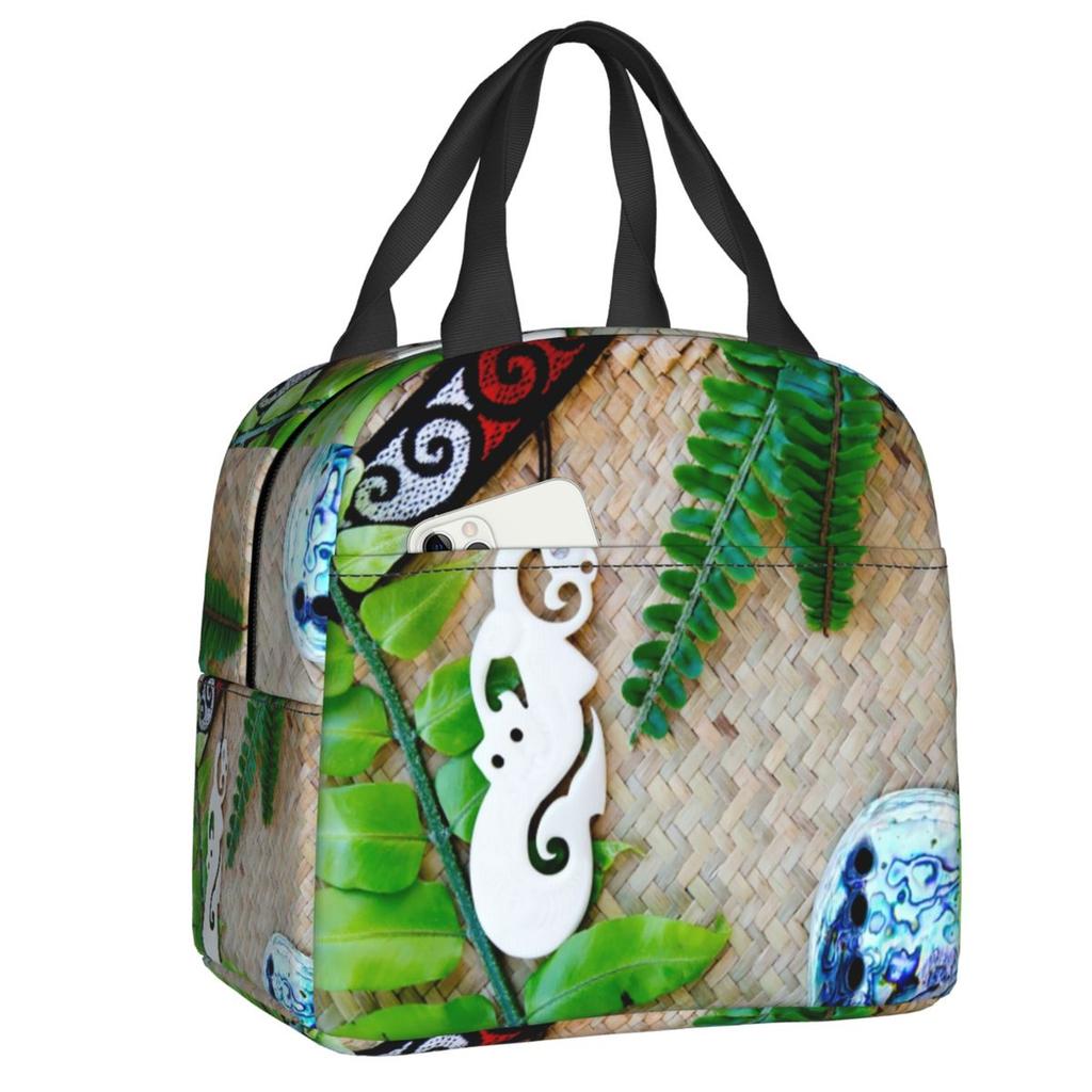 Custom Maoris Kowhaiwhai Pattern Lunch Bag Men Women Thermal Cooler Insulated Lunch Box for Children School