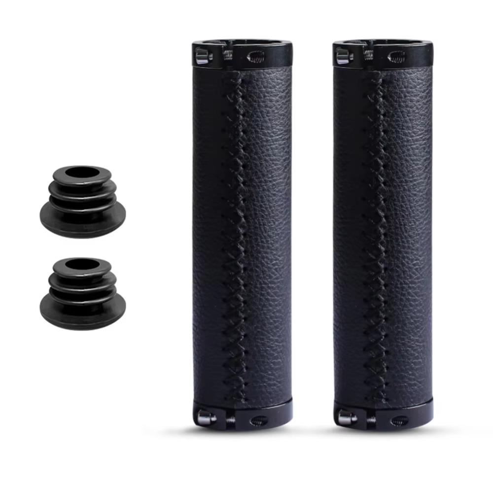 Leather Material Bike Leather Handle Cover Shock-absorbing Bike Cowhide Grip Bicycle Accessory