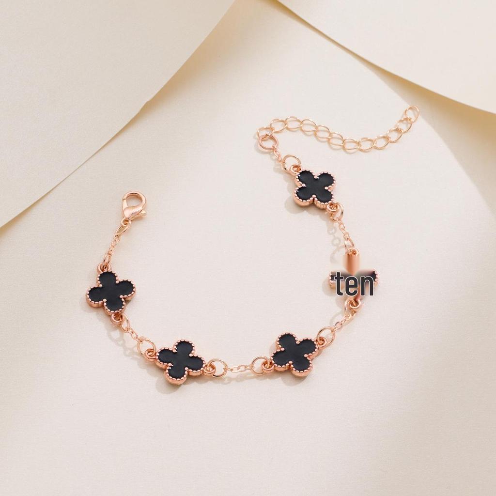 Красочный браслет-клевер с пятью лепестками, роскошное украшение ручной работы