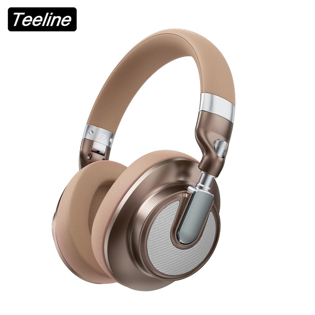 Custom Private Label Wireless Over-Ear Headphones Type-C Qualcomm Chipset Noise Cancelling Hybrid ANC 1050mAh Battery IPX4