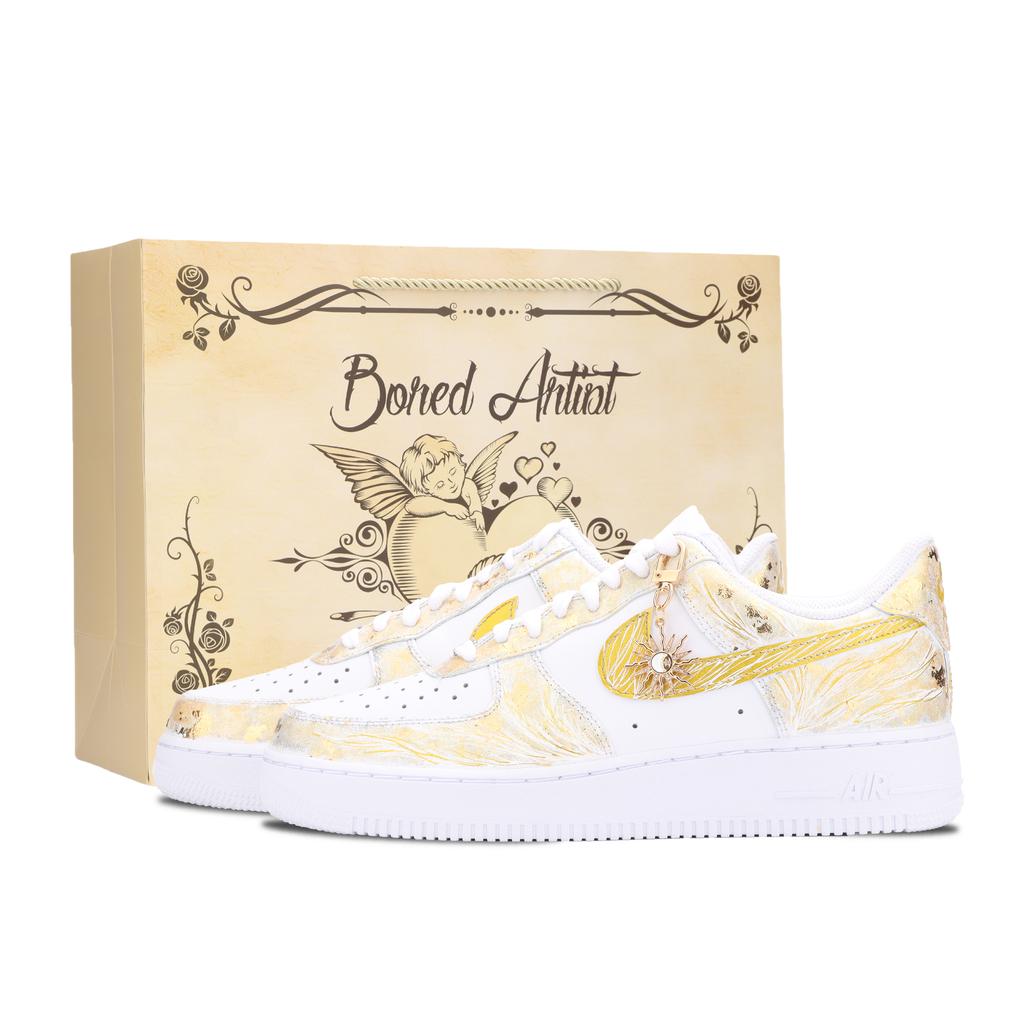 Nike Air Force 1 River Immersed Moon, Sun God Apollo Slip Resistant Abrasion Resistant Low top Skateboard Shoes Unisex CW2288-111(Team445-)