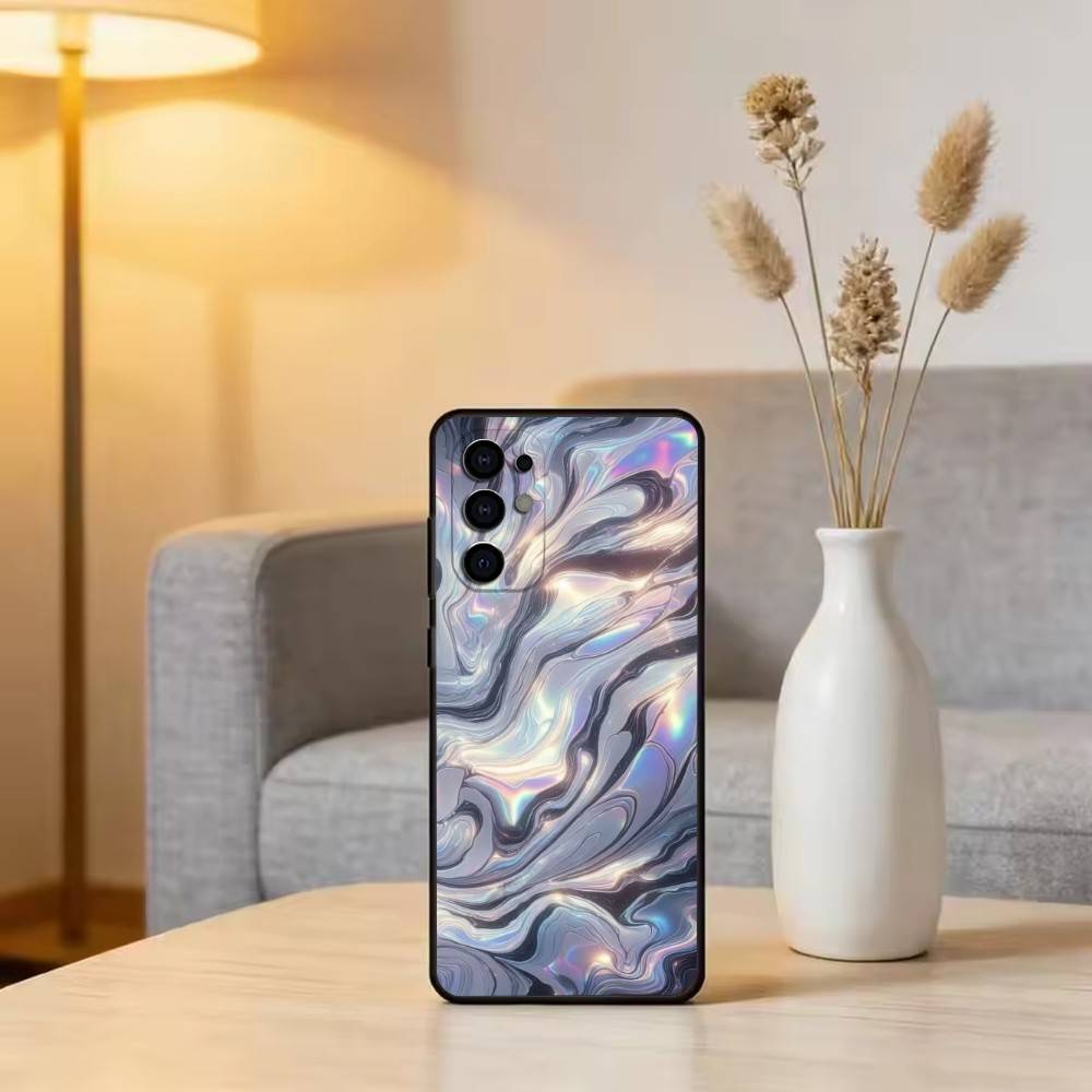 Металлический узор Чехол для телефона Для Samsung S25,S24,S21,S22,S23,S30,Ultra,S20,Plus,Fe,Мягкий силикон Черный чехол