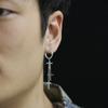 For Men Titanium Steel Tassel Punk Cross Korean Hoop Earrings Women Earrings Drop Dangle Earrings