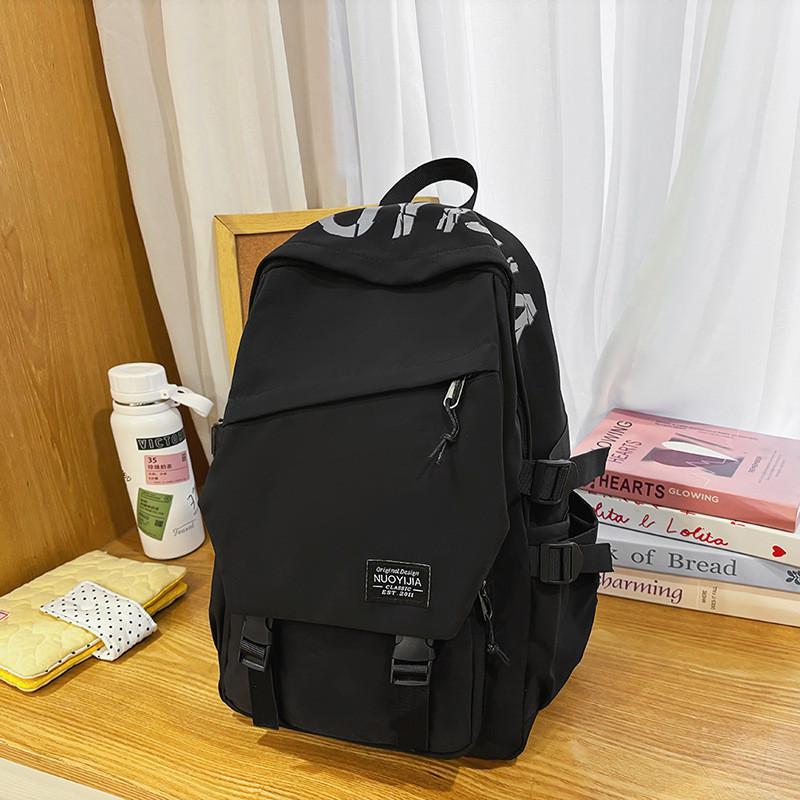 Capacity Simple Big Backpack With Letter Print Design And Waterresistant Fabric