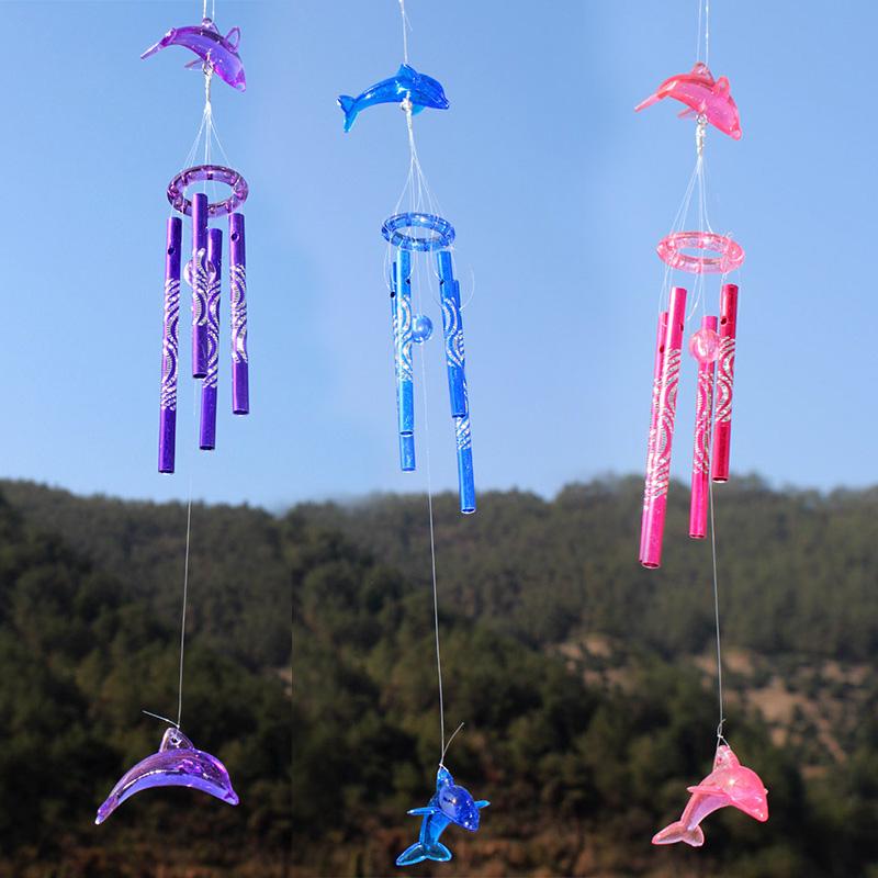 Office Bells Wind Chime 40cm Ornament Pendant 4 Tube Acrylic Creative Decoration Garden Good Luck Hanging Home