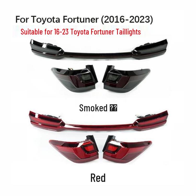 Секвентальная сборка задних фонарей для Toyota Fortuner 2016-2023 с сквозными задними фонарями и указателями поворота