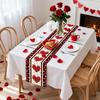 Artscope Buffalo Plaid Love Hearts Valentine's Day Table Runner, Anniversary Wedding Holiday Kitchen Dining Table Decoration for Valentine Home Decor