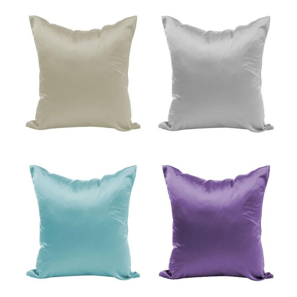 Candy Color Satin Cushion Cover Soft Solid Pillow Covers Imitated Silk Pillow Case for Sofa Chair