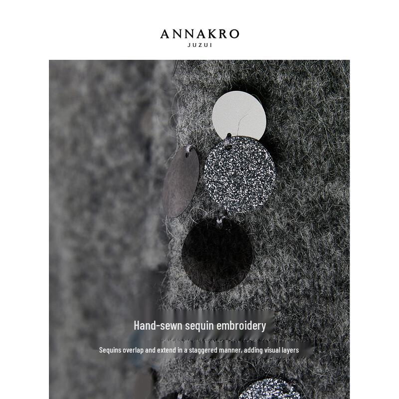 Joys & Annaco Элегантный вязаный свитер из шерсти и альпаки с пайетками