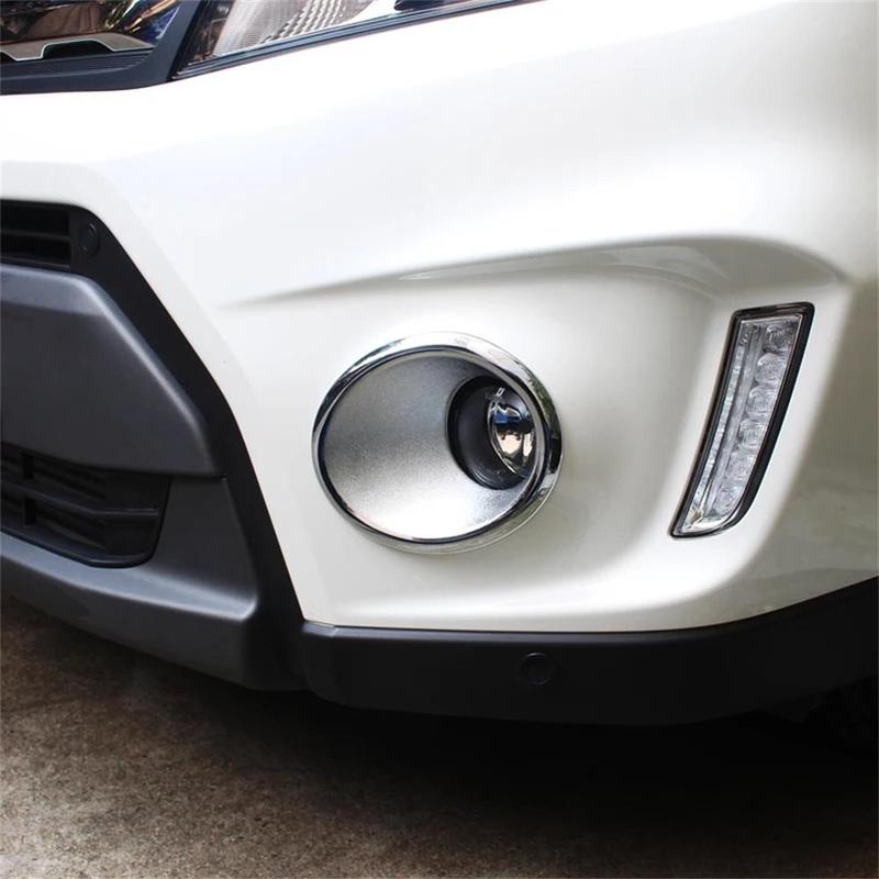 For Suzuki Vitara 2016- ABS Chrome Front Bumper Fog Light Cover Trim Lamp Decorative Frame Car Accessories