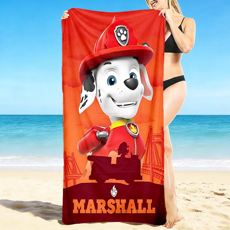 1Pc Paw Patrol Marshall Adventure Beach Towel, Quick Dry, Multi-Use for Beach Pool Gym Yoga Home Travel, Christmas, Halloween, Xmas Gift M929169