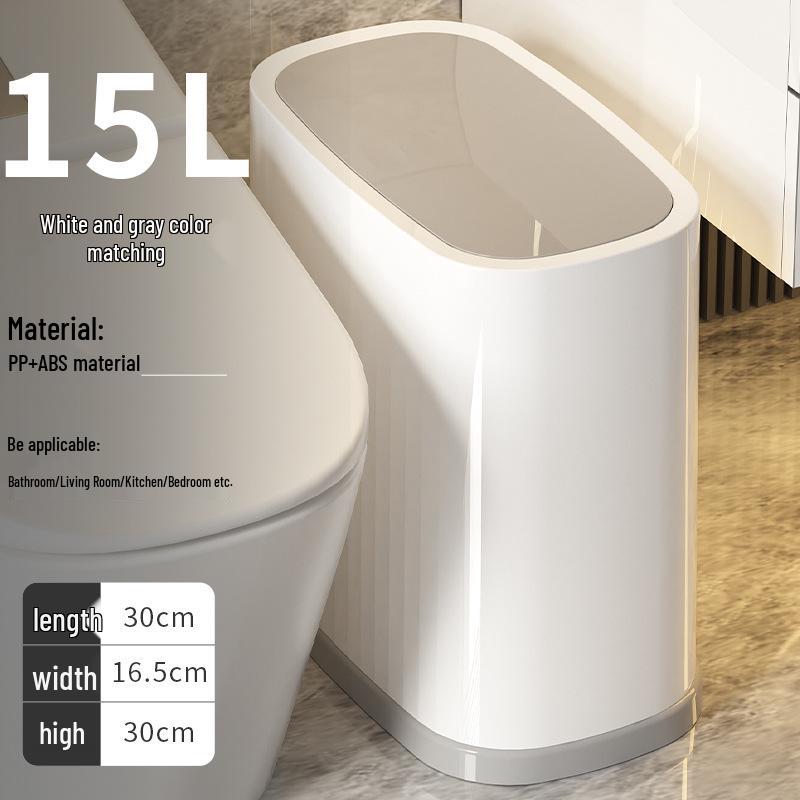 Press-Type Pop-Up Lid Trash Can for Kitchen, Bathroom, or Restaurant