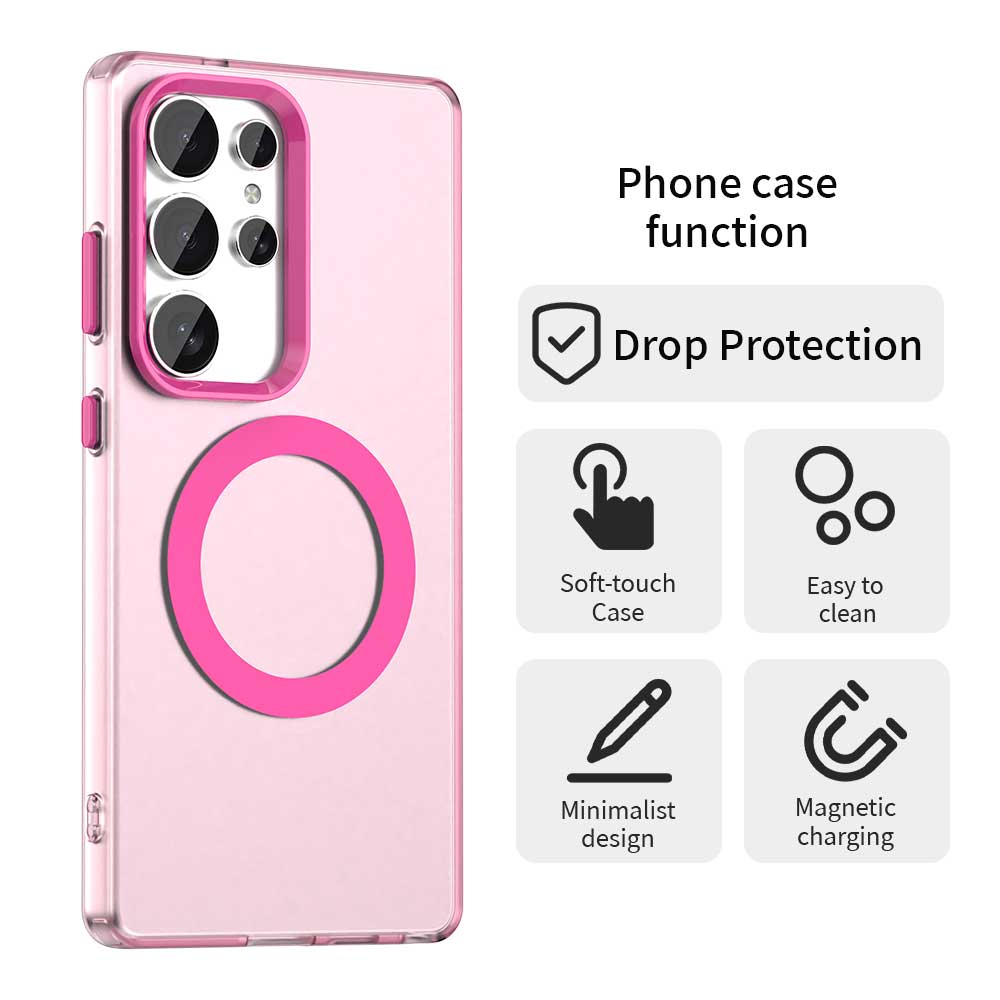 For Samsung Galaxy S25 Ultra Case Magnetic Case Skin Touch Matte Anti Drop TPU+PC Phone Back Cover