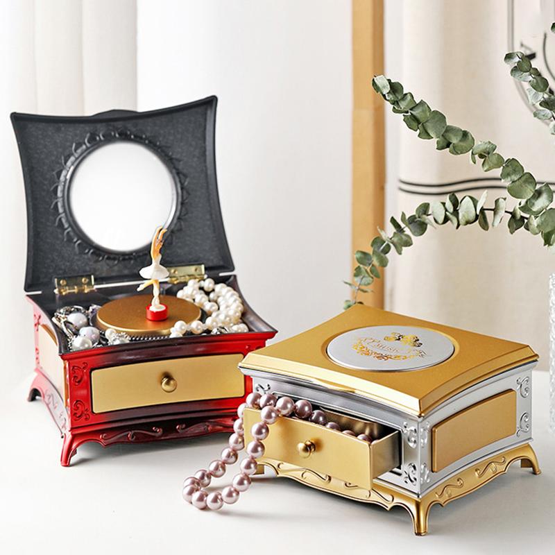 Классическая вращающаяся танцовщица балерина пианино музыкальная шкатулка органайзер для ювелирных изделий балерина заводная музыкальная шкатулка органайзер для хранения с зеркалом