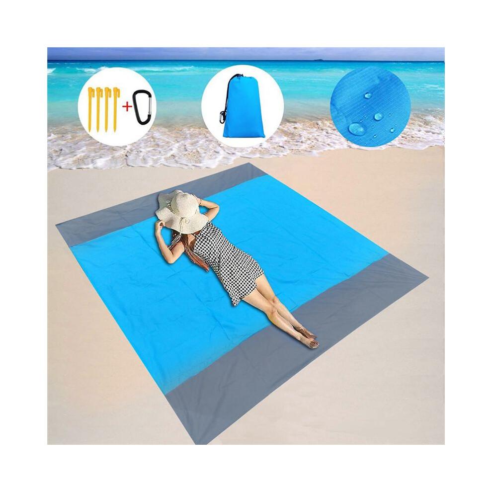 Beach Blanket with Corner Pockets Sandproof Extra Beach Mat Oversized Beach Blanket Waterproof for Picnic Concert A