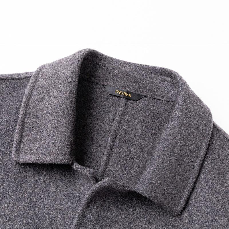 Full Wool Handmade Double-sided Woolen Coat Men's Comfortable and Soft Business Casual Medium and Long Men's Trench Coat