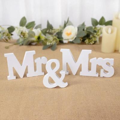 3 шт./ комплект, деревянные белые буквы Mr & Mrs, декор стола, романтическая пара, свадебная вечеринка, украшение ко Дню святого Валентина