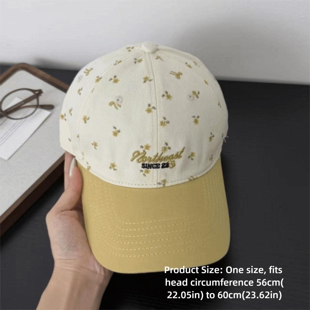 Face Slimming Girls Baseball Cap 56cm-60cm Head Circumference Embroidered Cap  Daily Wear