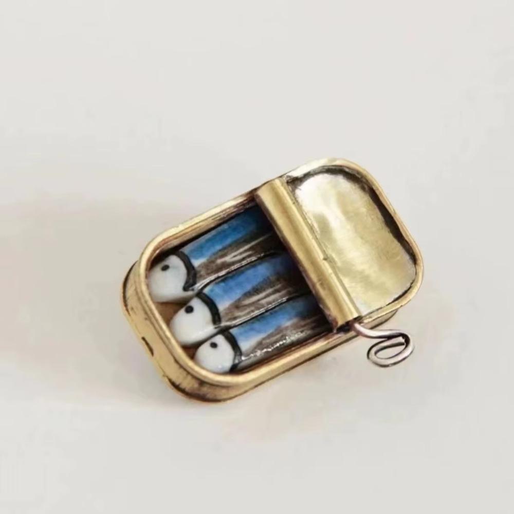 Unique Sardines Finger Ring Gold Silver Fun Rings Fashionable Sardine Can Rings Women Men