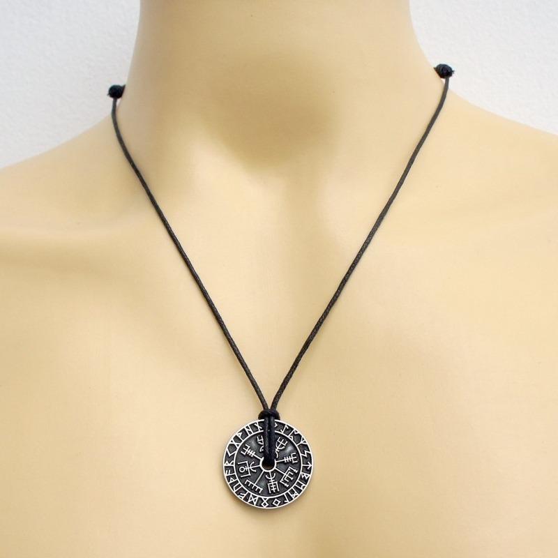 Norse Vikings Odin 's Runes Necklaces Pendants Thor Axe Destiny Wolf Supernatural Moon Pentagram For Men Jewelry Gift