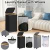 Корзина для белья с колесами Корзина для белья с крышкой и внутренним мешком Прачечная Спальня Общежитие Хранение