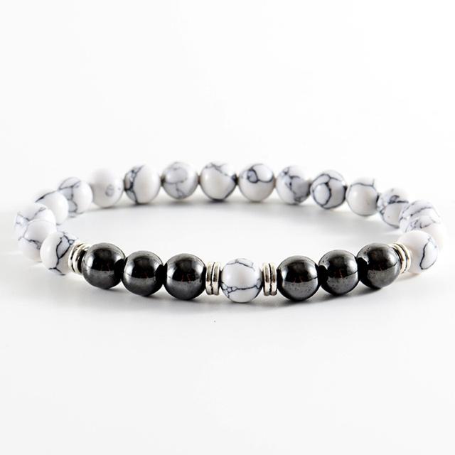 Браслет Strand для мужчин, модный, ручная работа, 8 мм, матовый браслет из гематитового камня, для мужчин, ювелирные изделия, подарок, Pulsera Hombre
