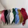 Korean Versatile Knitted Triangular Scarf Women Autumn Winter Wool Blend Solid Simple Small Shawl Female Stylish Woolen Wrap