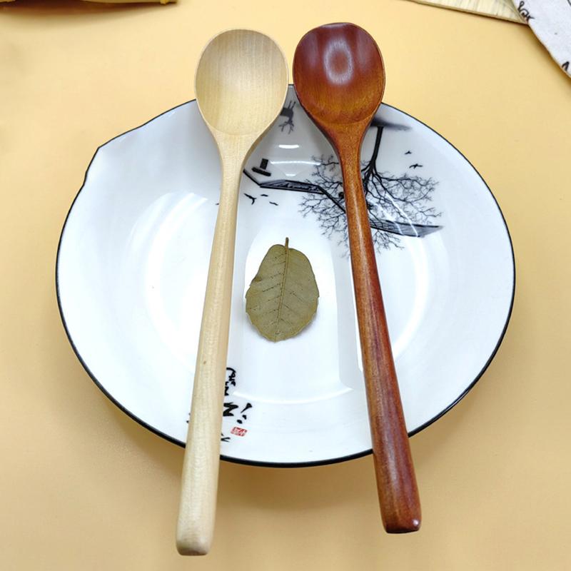1 шт. деревянная ложка бамбуковая кухонная корейская стиль 9 дюймов натуральное дерево суп столовые приборы кулинария мед кофе ложка для смешивания ложка