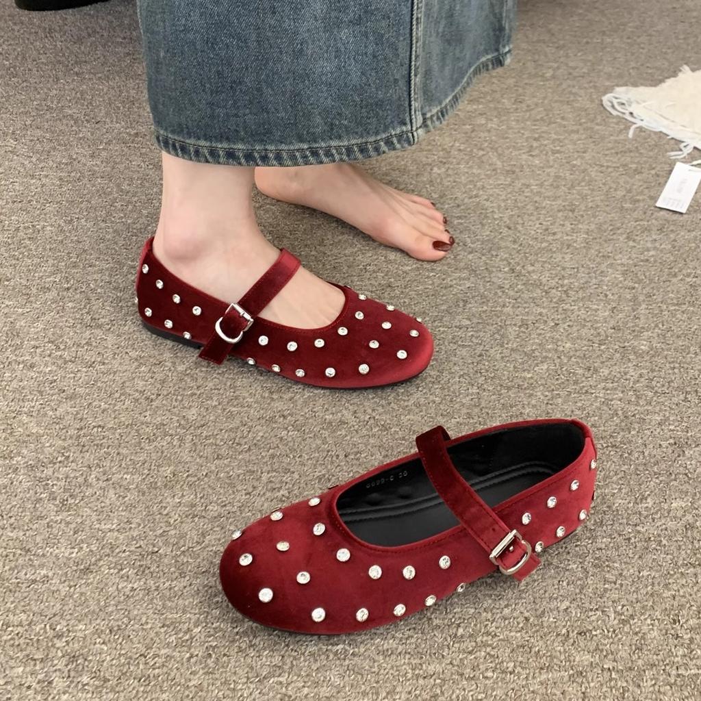Туфли женские с круглым носком и неглубоким горлом, весенние, корейские, французские, темпераментные, балетки, вечерние туфли, туфли Мэри Джейн на плоской подошве
