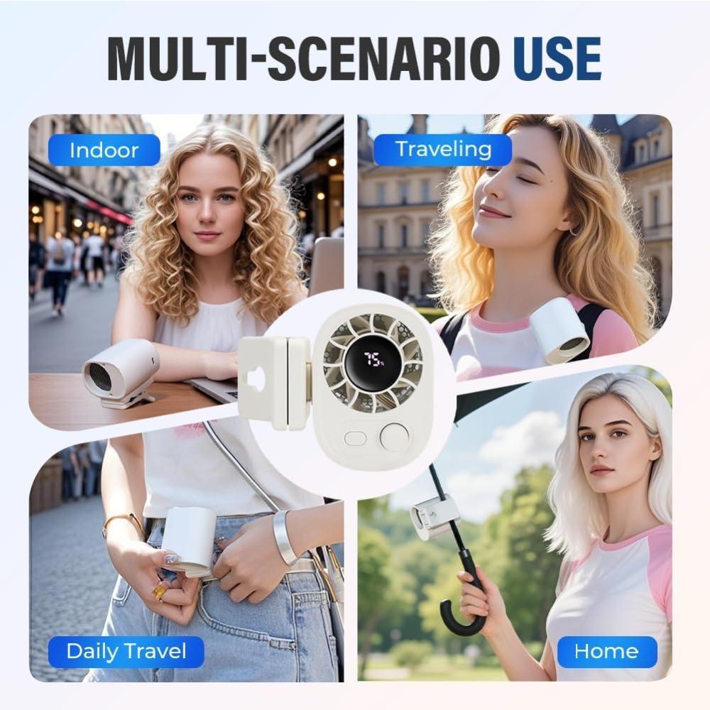 Xiaomi Портативный персональный клипсовый вентилятор, перезаряжаемый через USB-C 1400 мАч, вращение на 360°, 100-ступенчатая регулировка скорости ветра, легкий охлаждающий вентилятор
